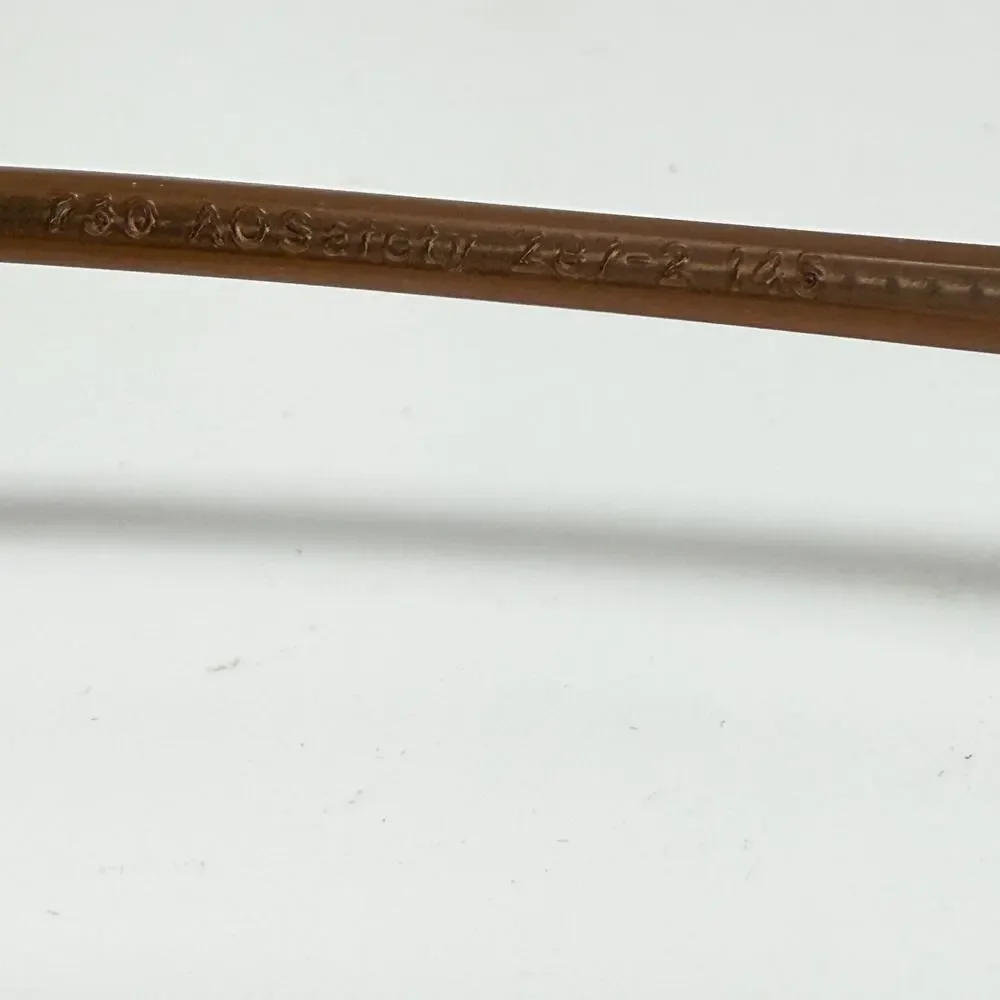 AO Safety Eyeglasses Frame Z87-2 Steel 200 Brown Metal Full Rim 53-16-140 H18266